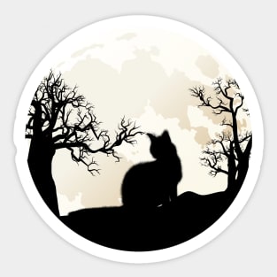 cat  in the moonlight gifts Sticker